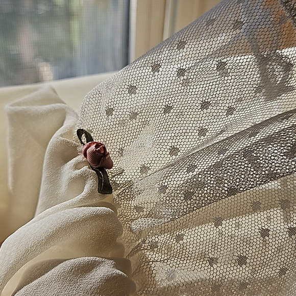 California Dynasty Vintage Bed Jacket Robe Lace Large Medium - Picture 6 of 10